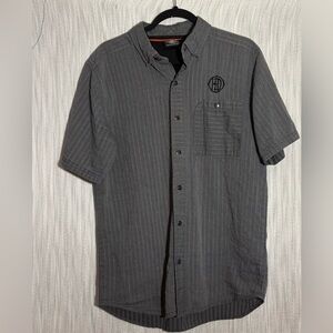 Harley-Davidson Gray Striped Casual Shirt